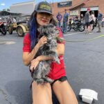 32nd Annual Chicago Vintage Motorcycle Show Christine Chun with Puppy